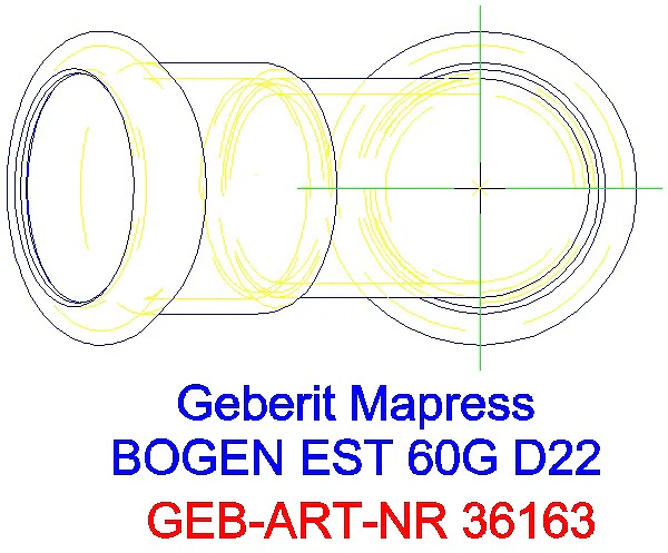 GE Mapress Edelstahl Bogen 60Gr d22_36163_G