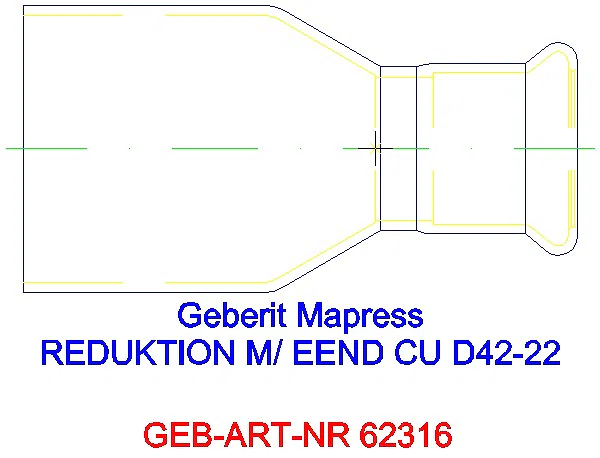 GE Mapress Kupfer Reduktion mit Einschubende d42-22_62316_L