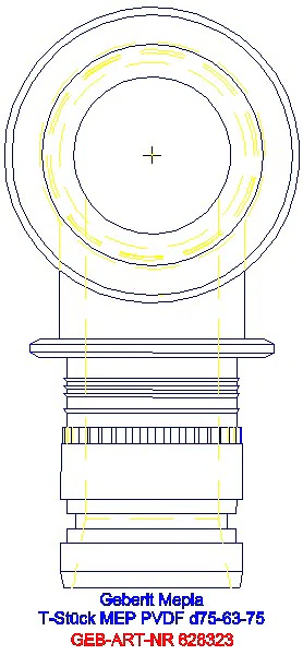 GE Mepla T-Stück reduziert PVDF d75-63-75_628.323.00.5_L
