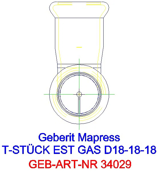 GE Mapress Edelstahl T-Stück egal (Gas) d18-18-18_34029_L
