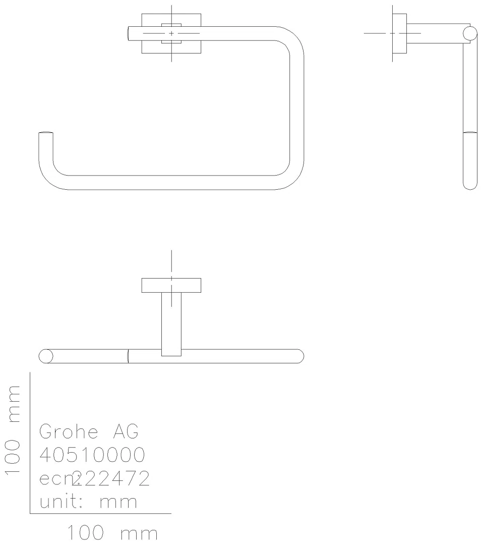 GROHE Handtuchring Essentials Cube 40510_1 Metall supersteel