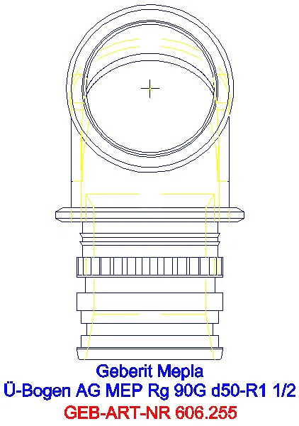 GE Mepla Übergangsbogen 90Gr mit AG Rg d50-R1 1/2_606.255.00.5_A