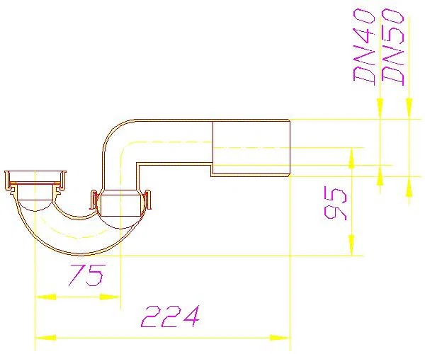 DALLMER Dusch- u. Badewannen-Siphon 200, 1 1/2" x DN 40/DN 50