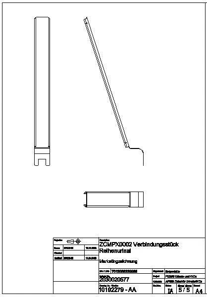Verbindungsstück, CAMPUS, Edst. V4A, für Reihenurinal, ZCMPX0002