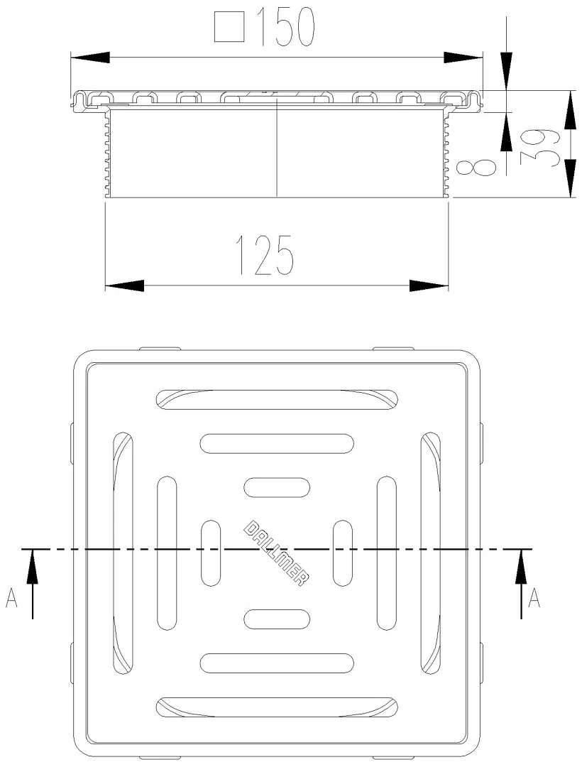 DALLMER Aufsatz DallDrain Select, 150 x 150 mm