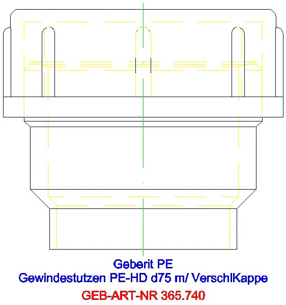 GE PE Gewindestutzen mit Schraubkappe d75 H9,6_365.750.16.1_A