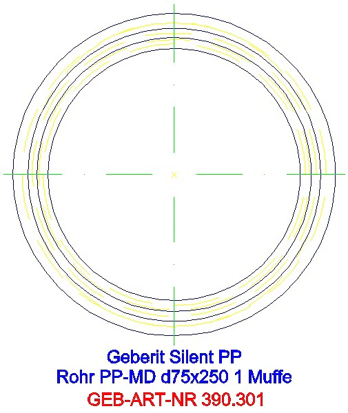 GE Silent-PP Rohr mit Muffe d75x2,6 L:25cm_390.301.14.1_G