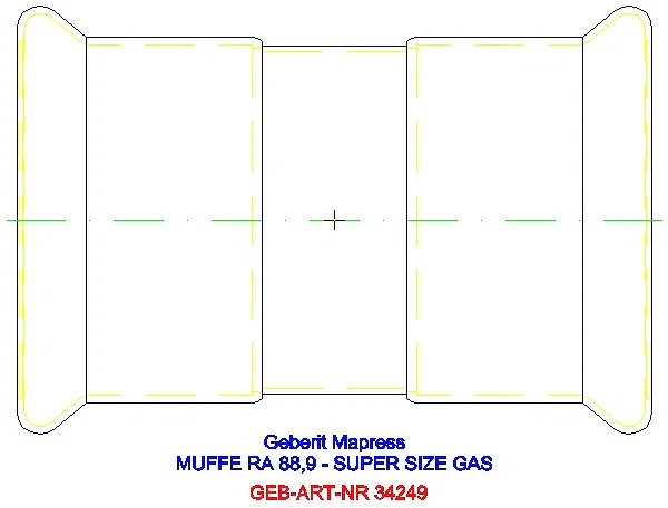 GE Mapress Edelstahl Muffe d88,9 (Gas)_34249_A