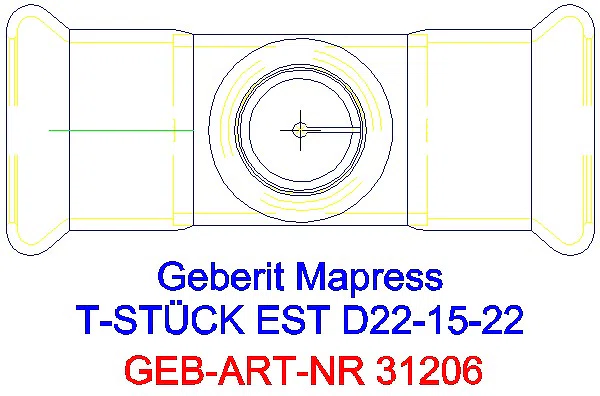 GE Mapress Edelstahl T-Stück reduziert d22-15-22_31206_G