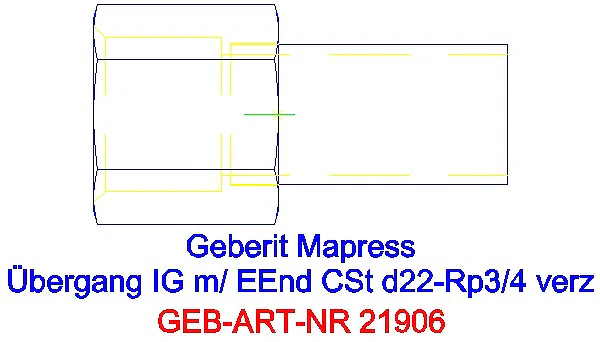 GE Mapress C-Stahl Übergang mit IG und Einschubende d22-Rp3/4 verzinkt_21906_A
