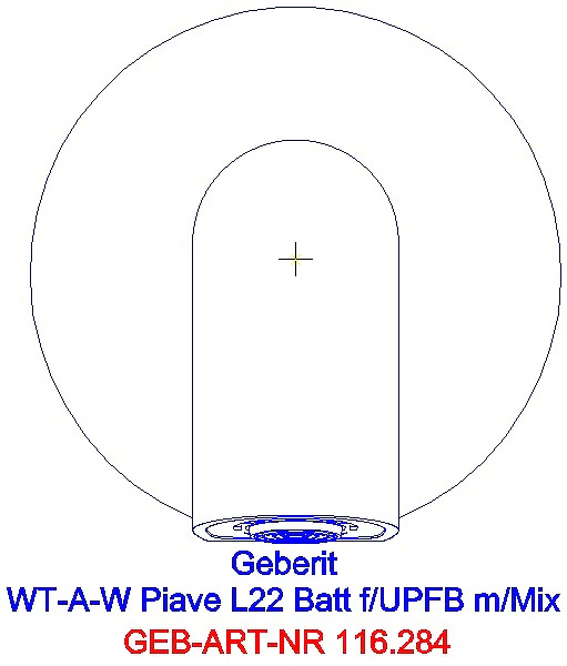 GE Waschtischarmatur Piave, Wandmontage mit UP-Funktion Batt. L 22cm mit Mischer_116.284.21.1_A