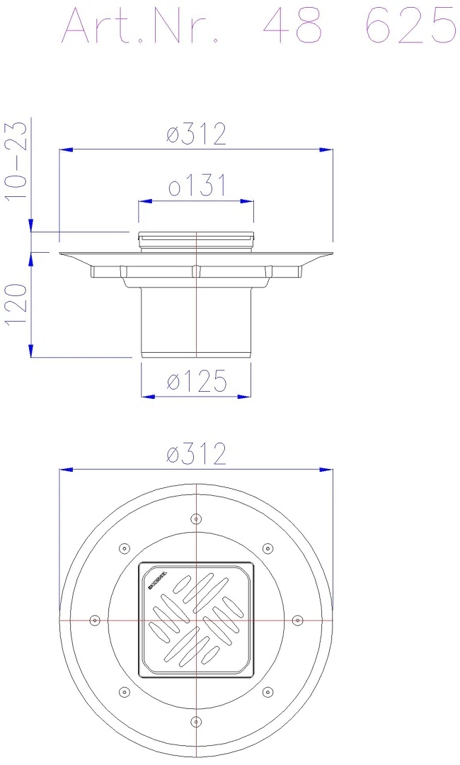 KESSEL-Dünnbettaufsatz Designrost Kessel,120x120