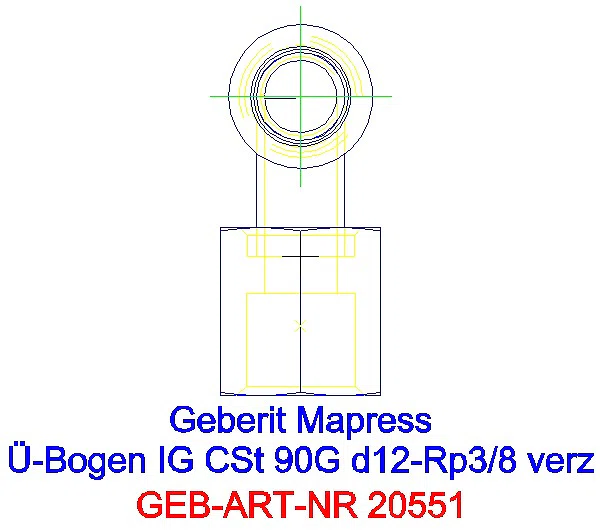 GE Mapress C-Stahl Übergangsbogen 90Gr mit IG d12-Rp3/8 verzinkt_20551_A