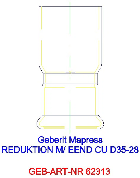 GE Mapress Kupfer Reduktion mit Einschubende d35-28_62313_G