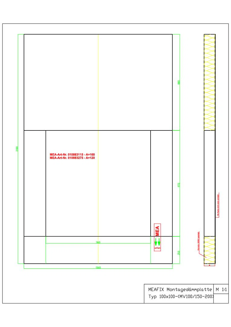 Montagedämmplatte MEAFIX für Beton-Lichtschächte MEAVECTOR