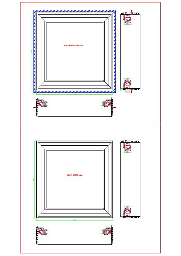 Zargenfenster MEATHERMO AQUA und AQUA PLUS