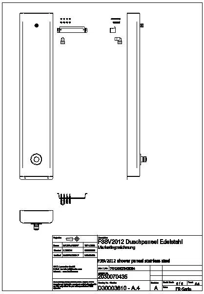 DUPA, F3, hydr., Edst., o. Mischung, für Duschkopf, Spezialschrauben, F3SV2012