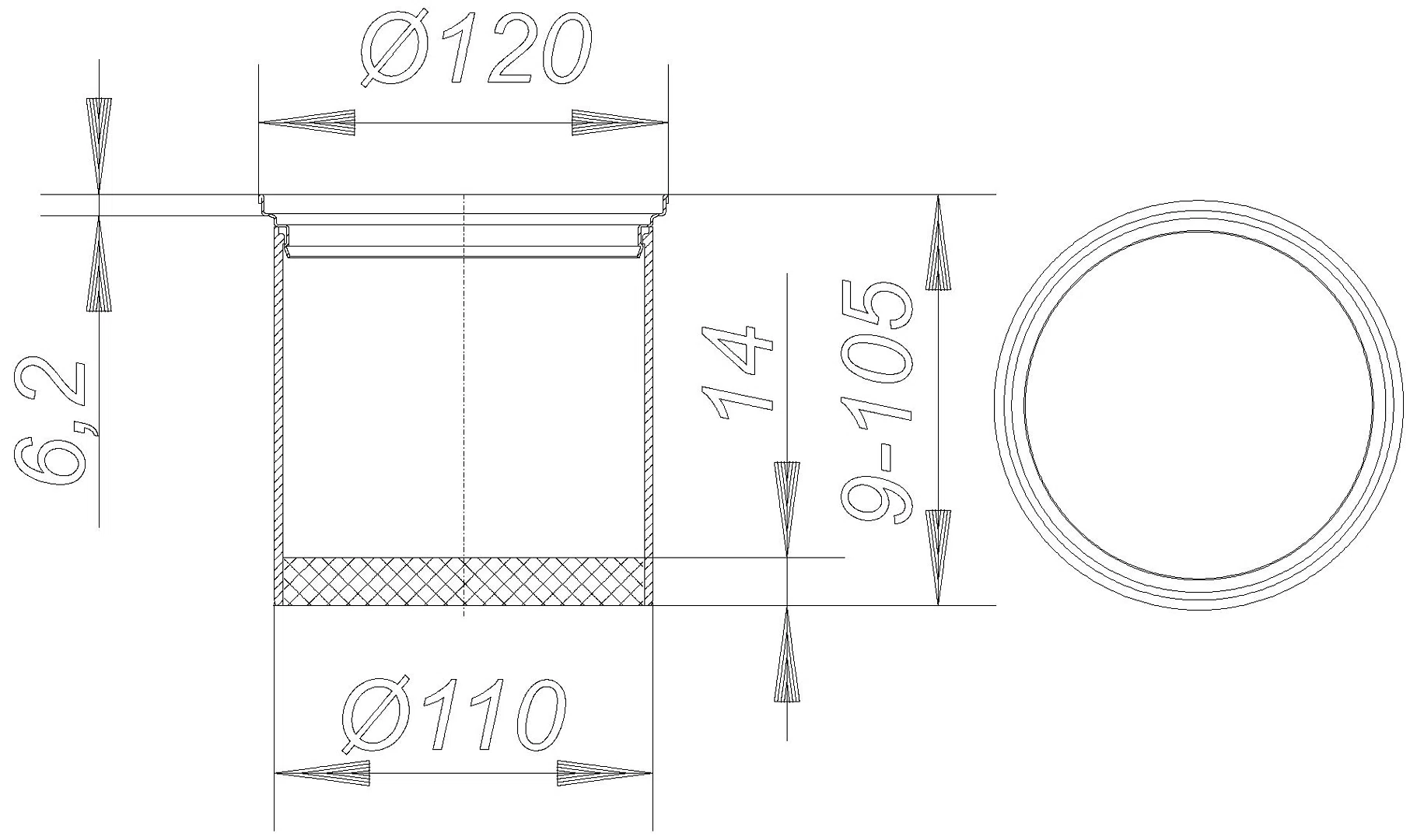 DALLMER Aufsatzrahmen ER 12 V4A, d: 120 mm