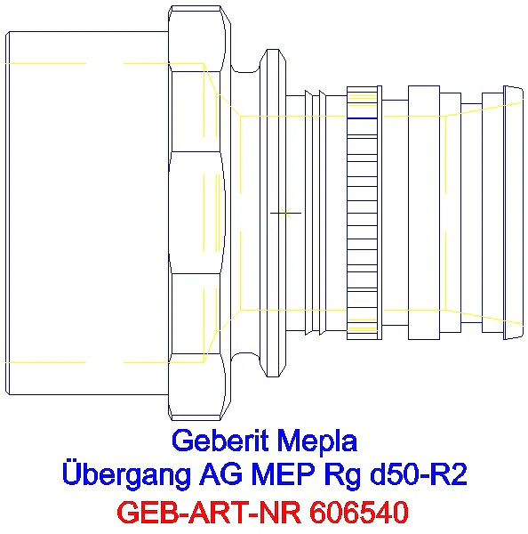 GE Mepla Übergang mit AG Rg d50-R2_606.540.00.5_G