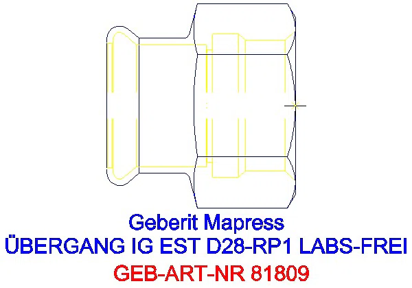 GE Mapress Edelstahl Übergang mit IG (LABS-frei) d28-Rp1_81809_G