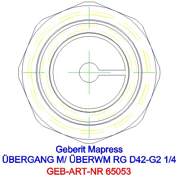 GE Mapress Kupfer Übergang mit Überwurfmutter Rg d42-G2 1/4_65053_L