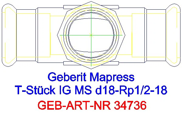 GE Mapress Kupfer T-Stück mit IG Gas d18-Rp1/2-18_34736_G