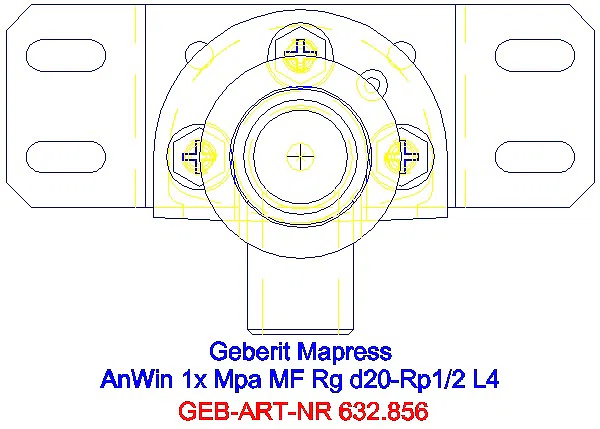 GE Anschlusswinkel 90Gr vormontiert einfach für MeplaFix Rg d20-Rp1/2_632.856.00.1_A