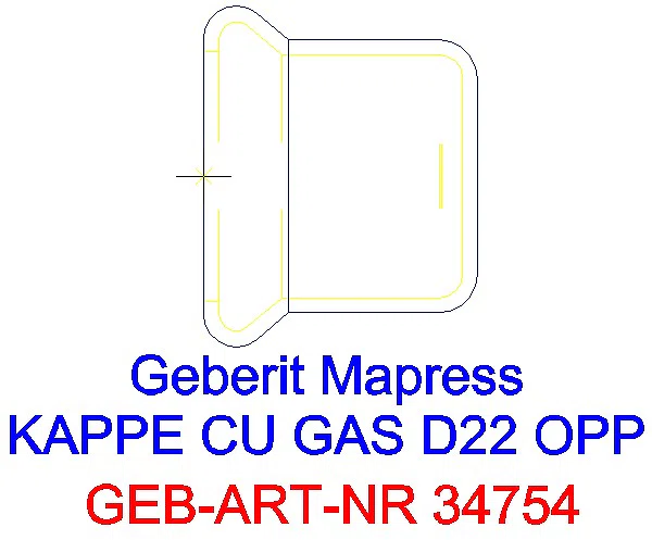 GE Mapress Kupfer Kappe (Gas) d22_34754_G
