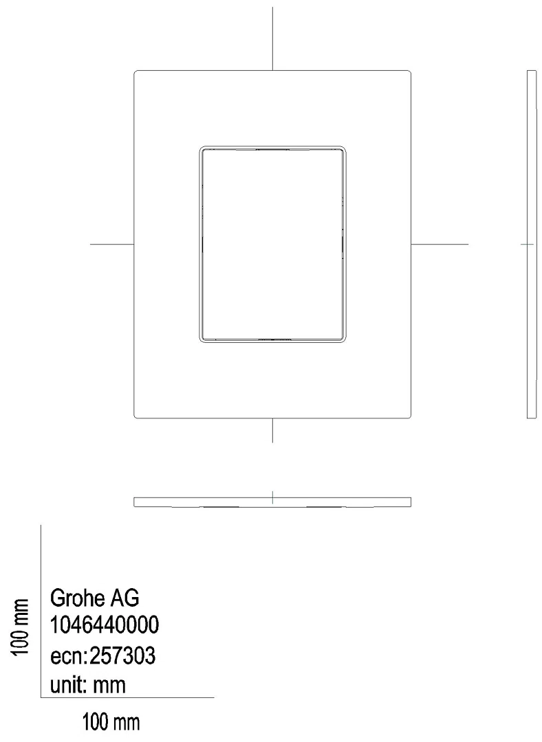 GROHE WC-Betätigung Arena Aqua Tiles 104644 eckig chrom