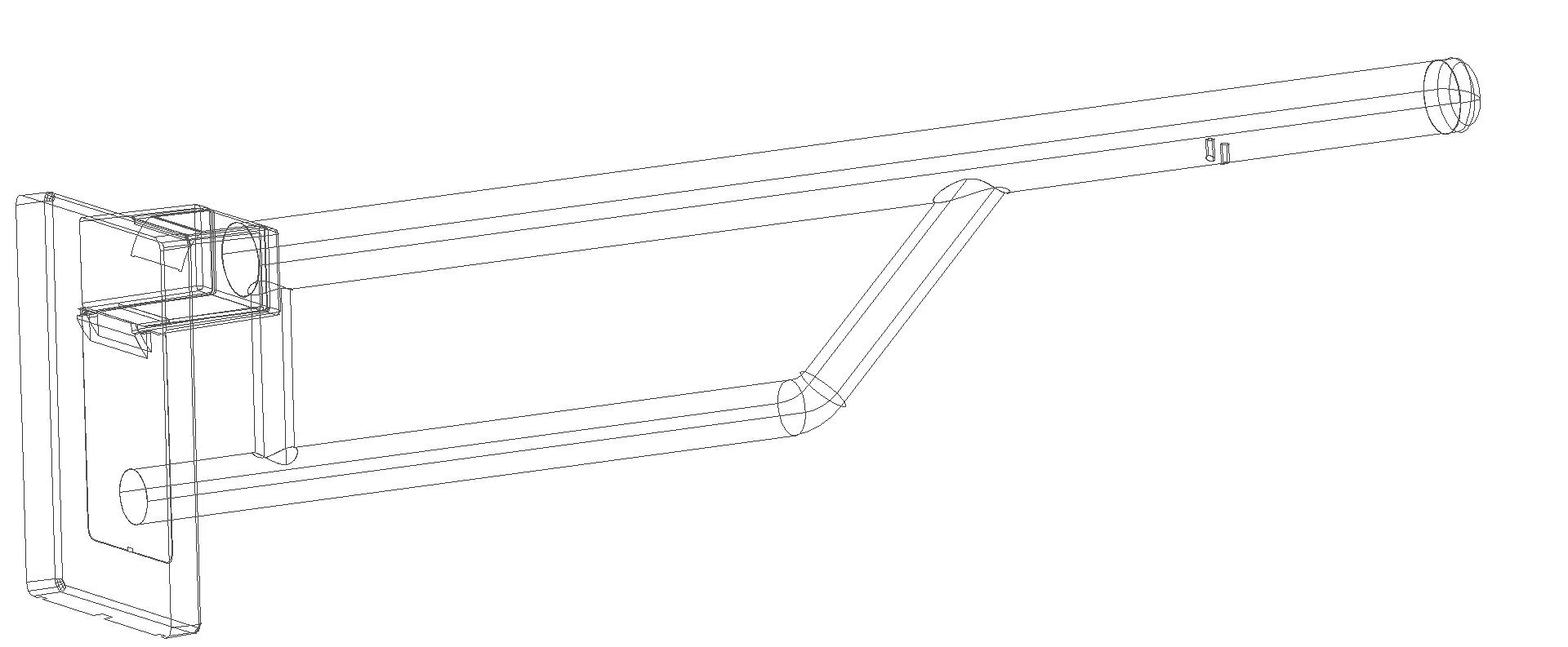 HEWI SK-Griff Duo, L:700mm, Kst., rund, chromoptisch beschichtet