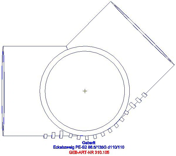 GE Silent-db20 Bogeneckabzweig 88,5/135Gr d110/110_310.105.14.1_G