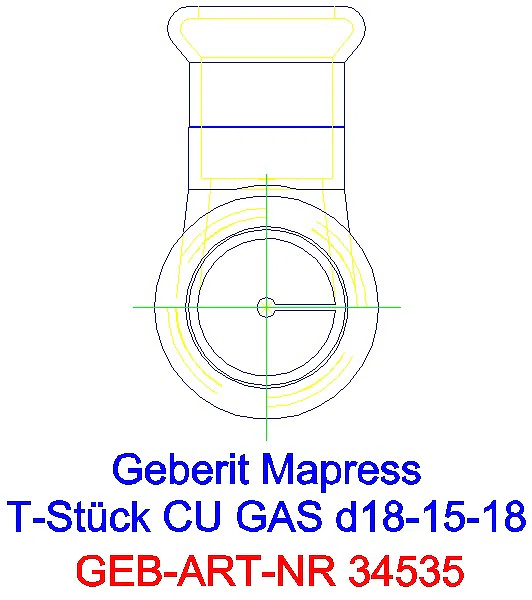 GE Mapress Kupfer T-Stück reduziert (Gas) d18-15-18_34535_L