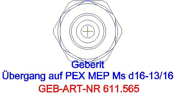 GE Mepla Übergang mit Verschraubung auf PEX-Rohre NPW d16-13/16_611.565.00.4_L