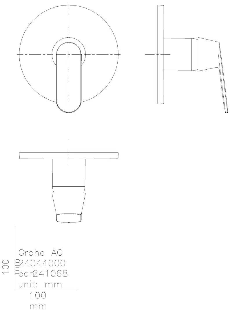 GROHE EH-Brausebatterie Eurosmart C 24044 FMS für Rapido SmartBox chrom