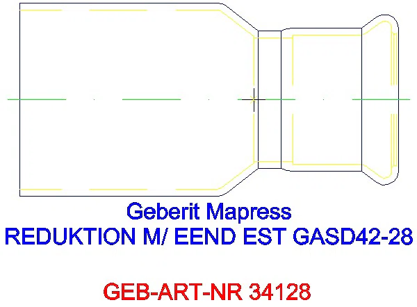 GE Mapress Edelstahl Reduktion mit Einschubende (Gas) d42-28_34128_L