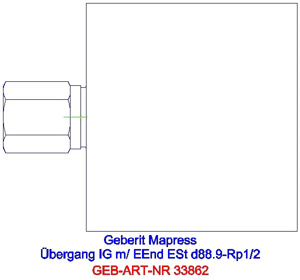 GE Mapress Edelstahl Übergang mit IG und Einschubende d88,9-Rp1/2_33862_A