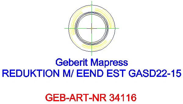 GE Mapress Edelstahl Reduktion mit Einschubende (Gas) d22-15_34116_A