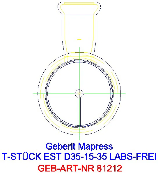 GE Mapress Edelstahl T-Stück reduziert (LABS-frei) d35-15-35_81212_L
