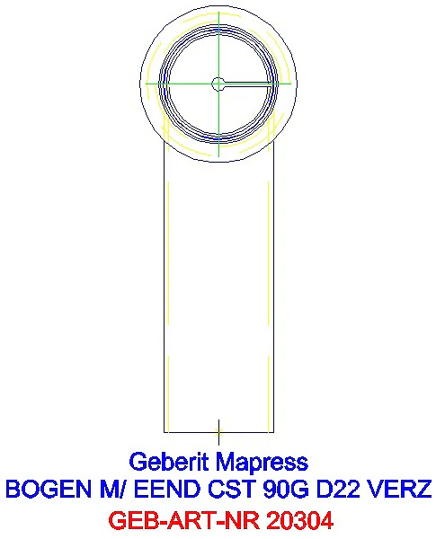 GE Mapress C-Stahl Bogen 90Gr mit Einschubende d22 verzinkt_20304_L