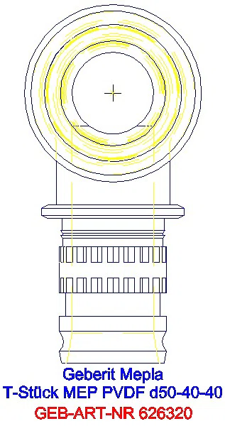 GE Mepla T-Stück reduziert PVDF d50-40-40_626.320.00.5_L