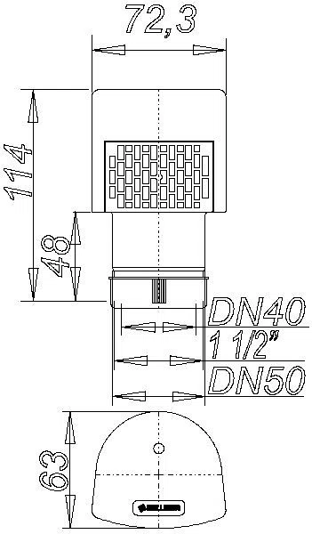 DALLMER Rohrbelüfter DallVent Mini, DN 40/1 1/2"/DN 50