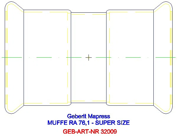 GE Mapress Edelstahl Muffe d76,1_32009_A