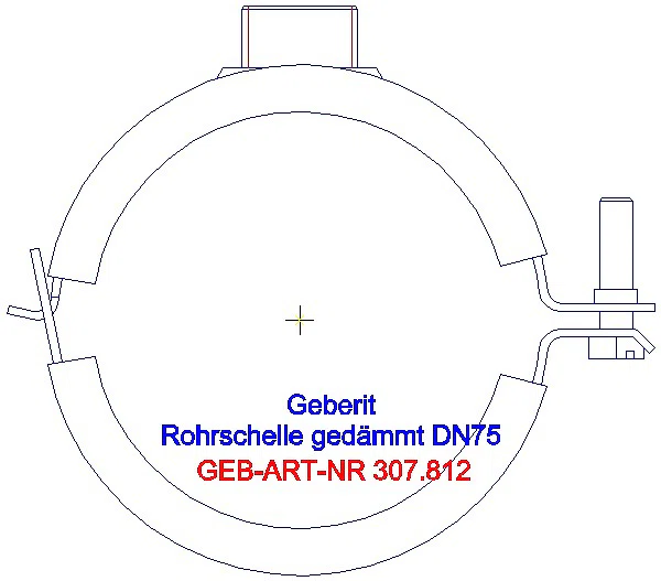 GE Silent-db20 Rohrschelle gedämmt mit Gewindemuffe M10 / G1/2 d75_307.812.26.1_A