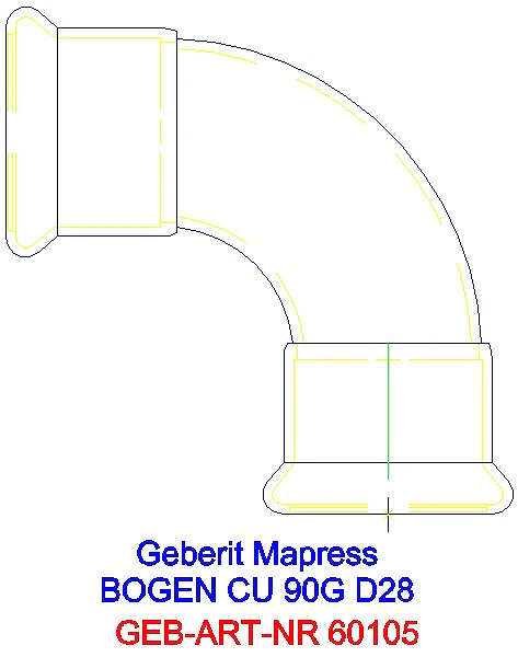 GE Mapress Kupfer Bogen 90Gr d28_60105_A