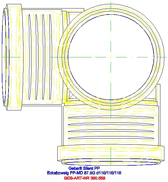 GE Silent-PP Eckabzweig 87,5Gr d110/110/110_390.559.14.1_G