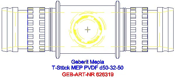 GE Mepla T-Stück reduziert PVDF d50-32-50_626.319.00.5_G