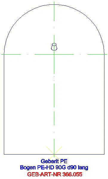 GE PE Bogen 90Gr mit langem Schenkel d90_366.055.16.1_G
