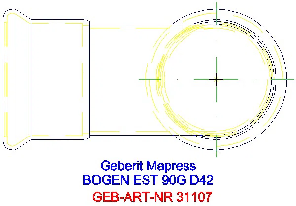 GE Mapress Edelstahl Bogen 90Gr d42_31107_G