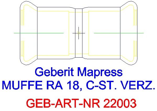 GE Mapress C-Stahl Muffe d18 verzinkt_22003_G