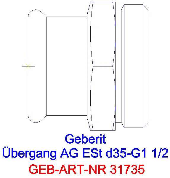 GE Mapress Edelstahl Übergang mit AG d35-G1 1/2_31735_G